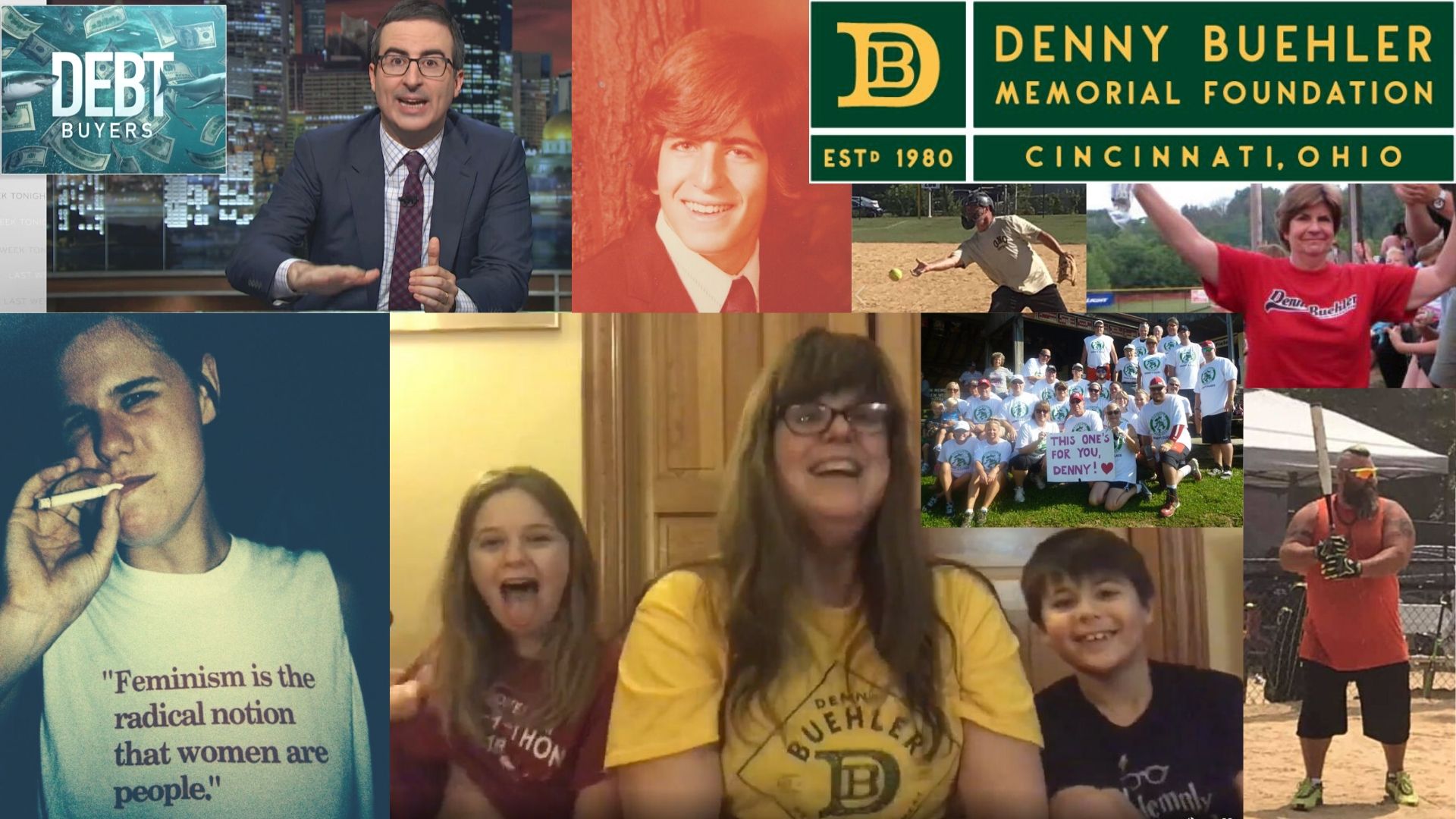 Collage of photos relating to the Denny Buehler Memorial Foundation
