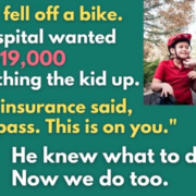 Text: His son fell off a bike. The hospital wanted $19,000 for stitiching the kid up. And his insurance said, "Yeah, pass. This is on you." He knew what to do. now we do too.