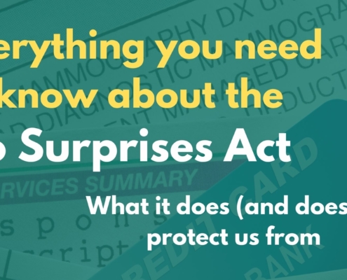 Text Everything you need to know about the No Surprises Act. What it does (and doesn't) protect us from. Logo: An Arm and a Leg