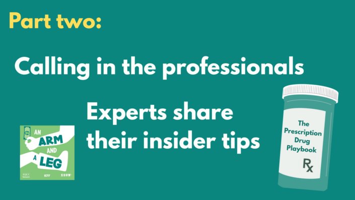 S13-Ep10_Drugs-story-two (1) Yellow and white text on a green background that reads calling in the professionals. Experts share their insider tips.